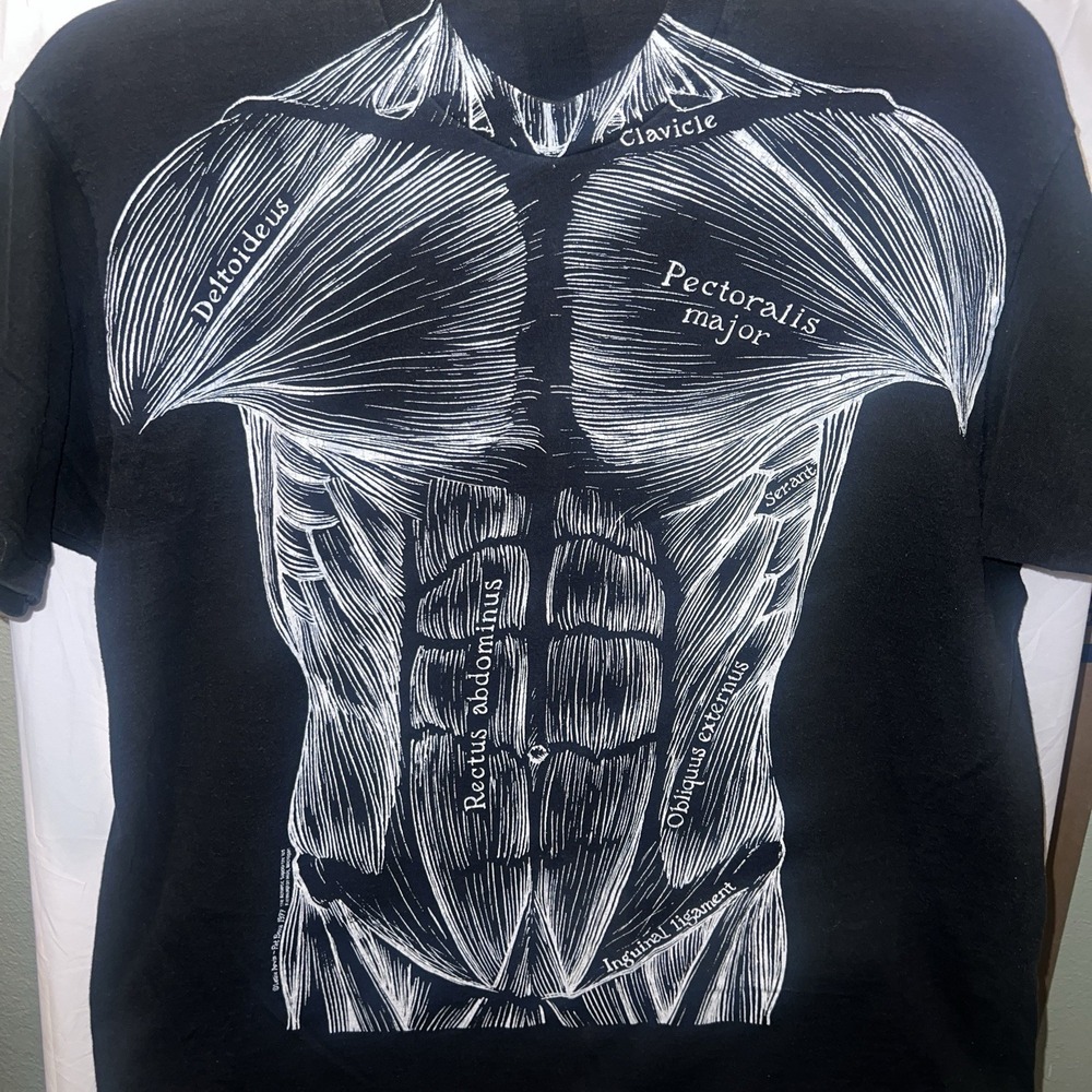 Leslie Arwin/ Pat Bowa 1977 Black Anatomy Shirt XL Fruit Of The Loom Vintage
